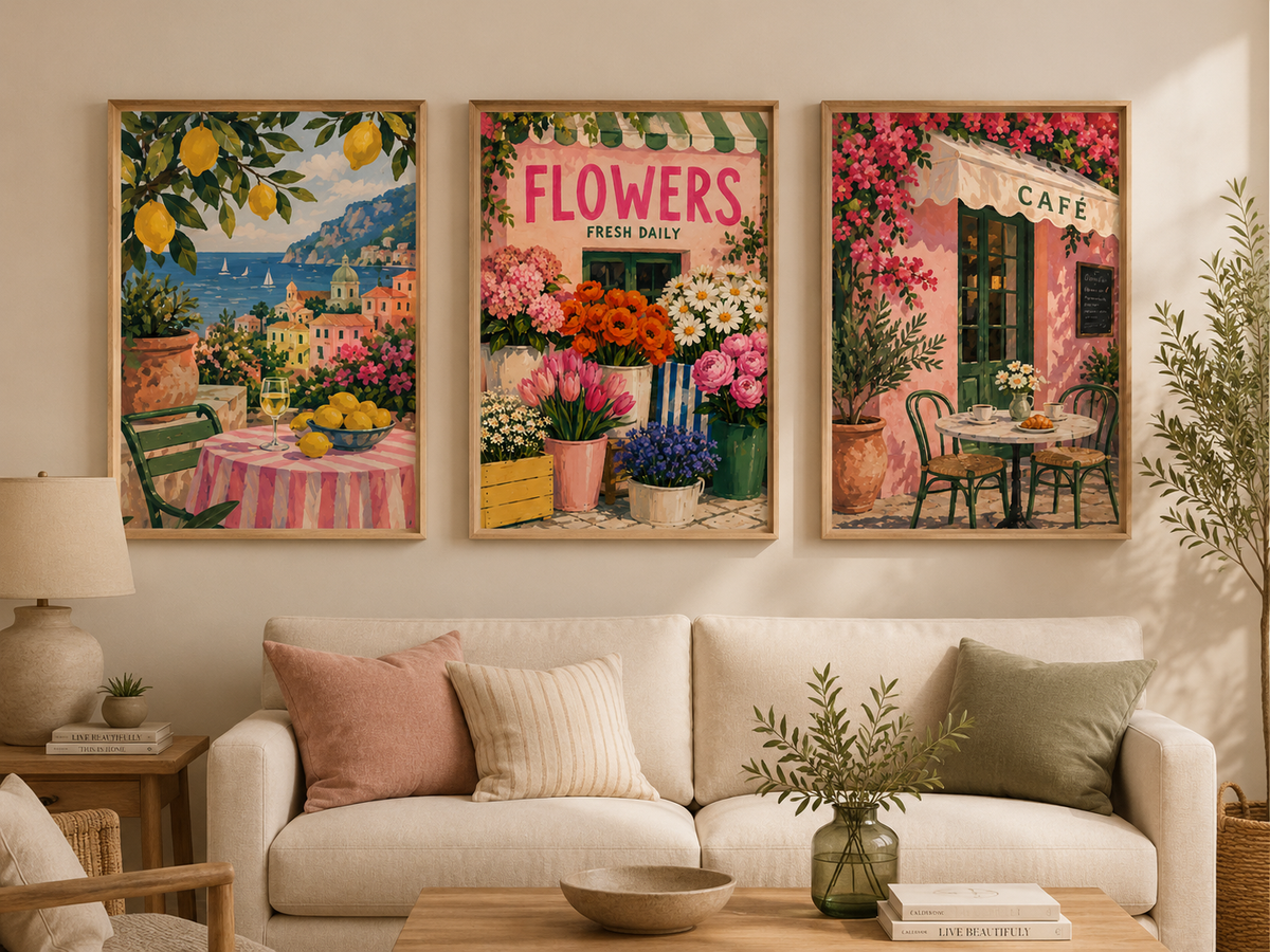 Set of 3 Mediterranean Wall Art Prints