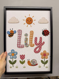 Personalised Patchwork Name Print | Kids & Nursery Wall Art