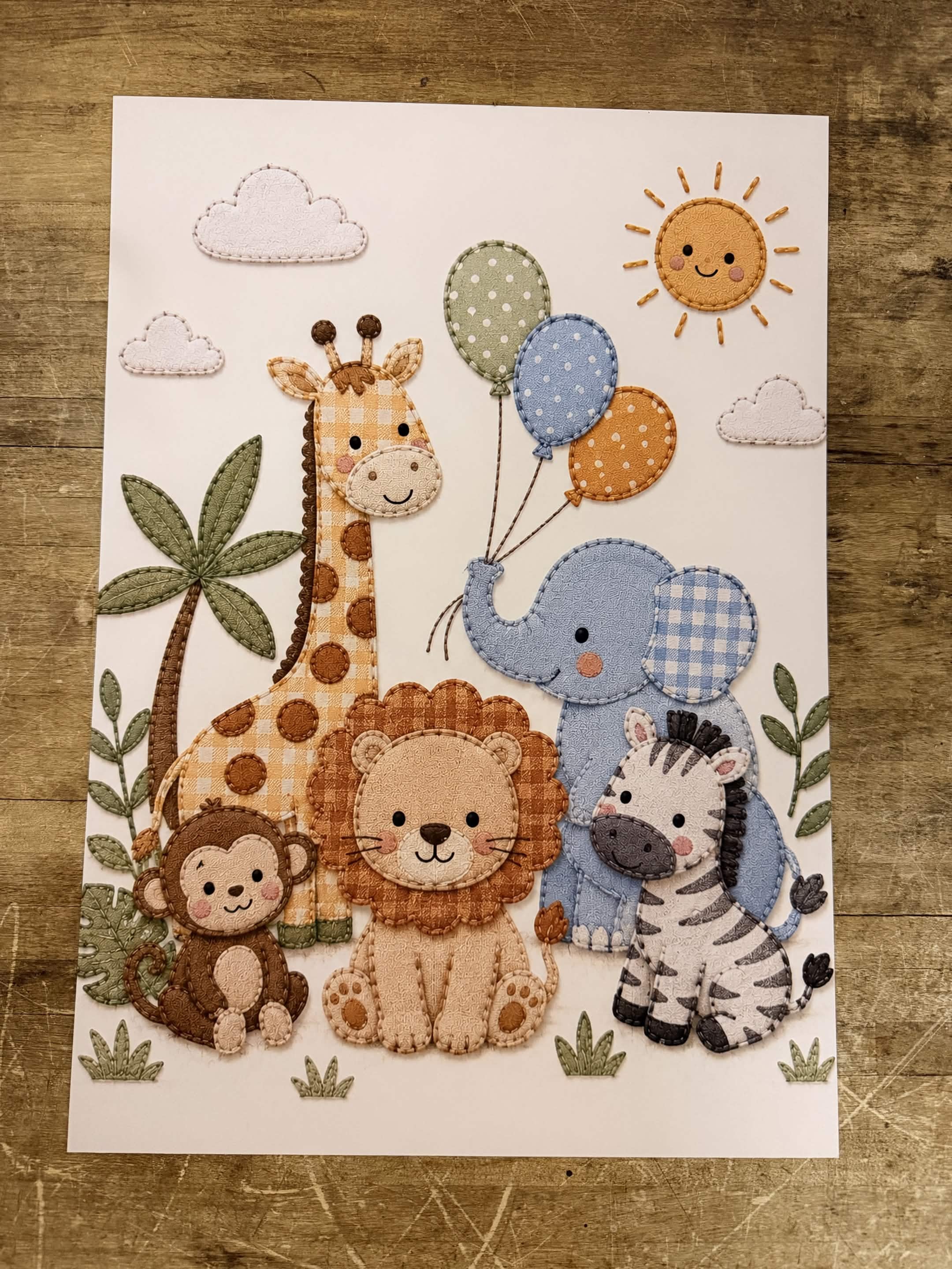 Safari Friends Nursery Print