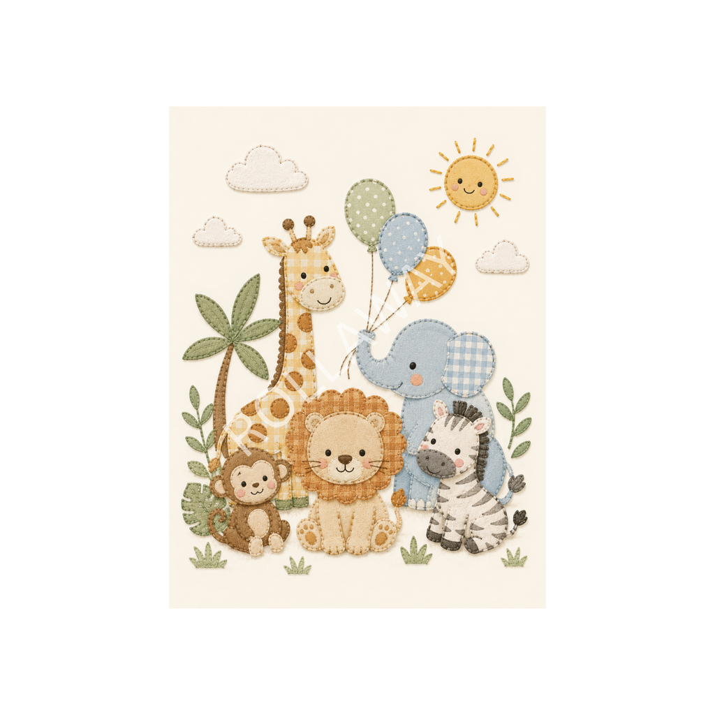 Safari Friends Nursery Print
