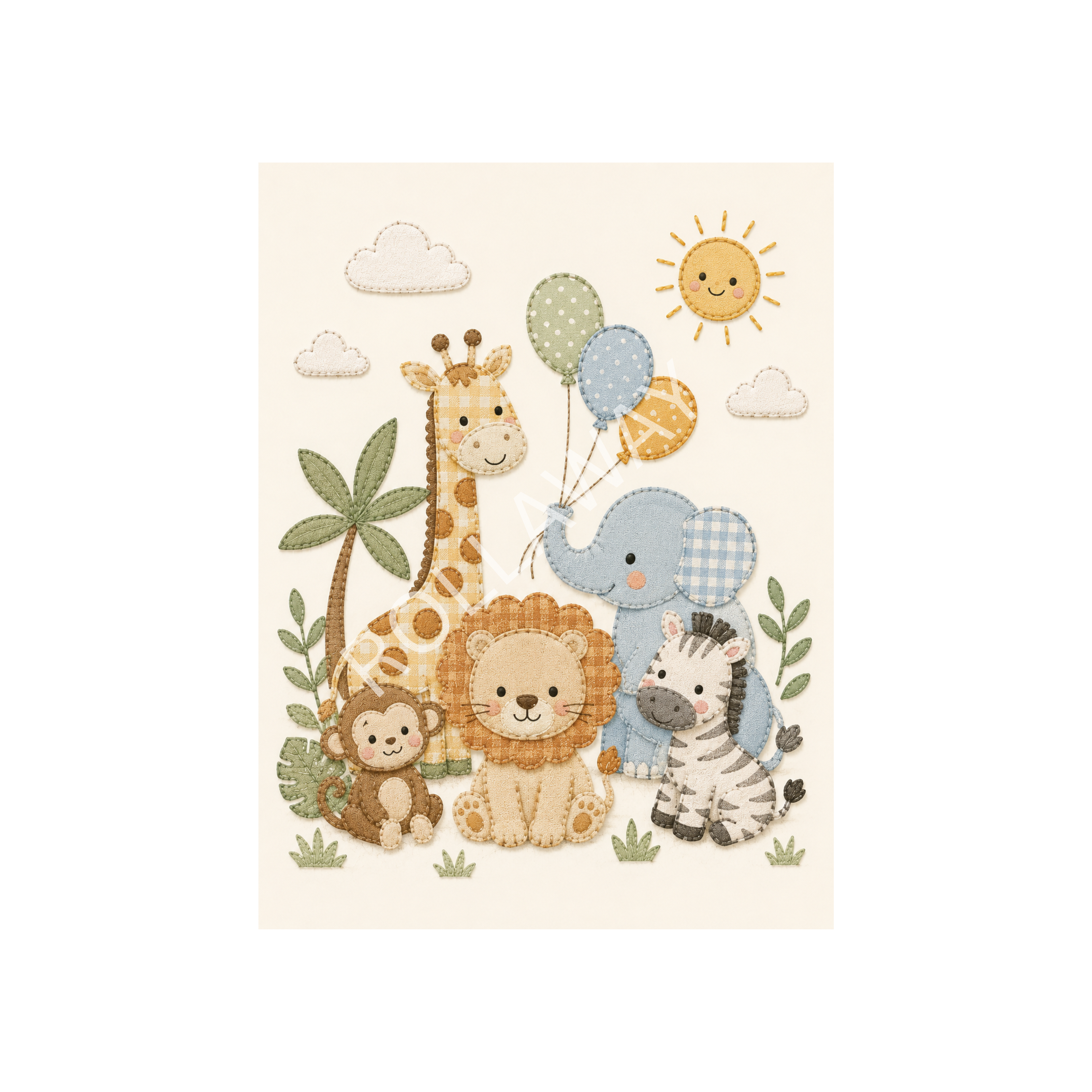 Safari Friends Nursery Print