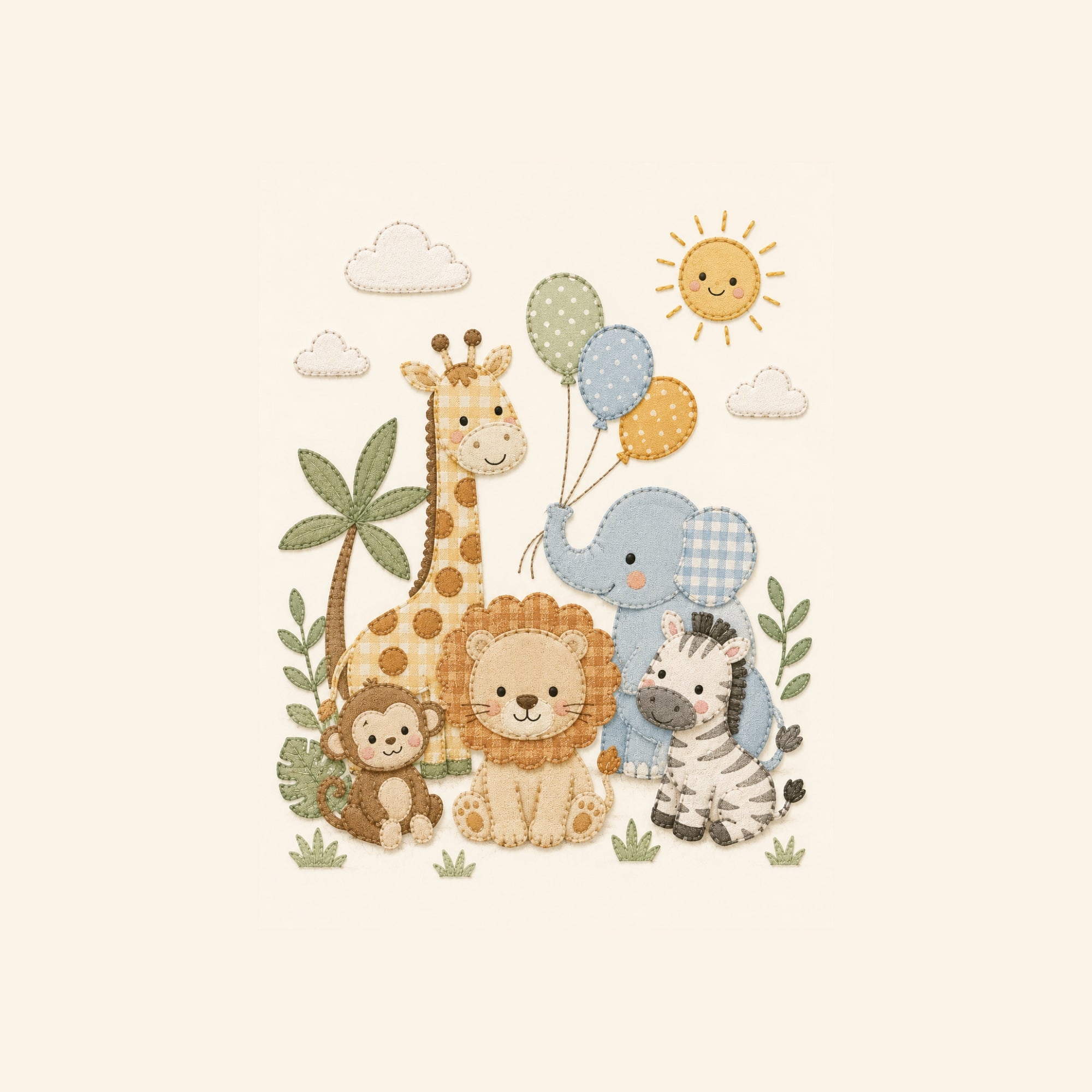 Safari Friends Nursery Print