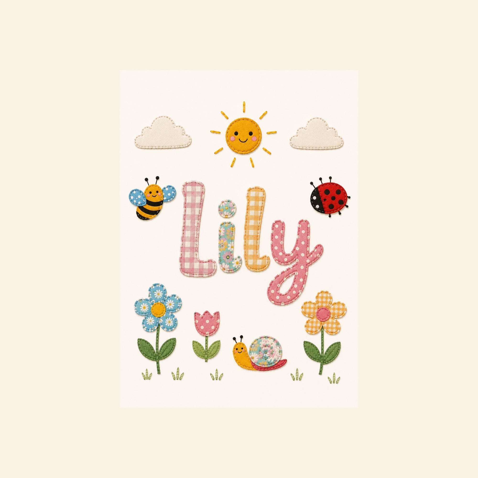 Personalised Patchwork Name Print | Kids & Nursery Wall Art