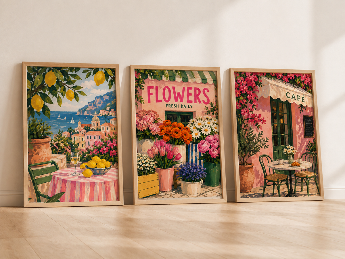 Set of 3 Mediterranean Wall Art Prints