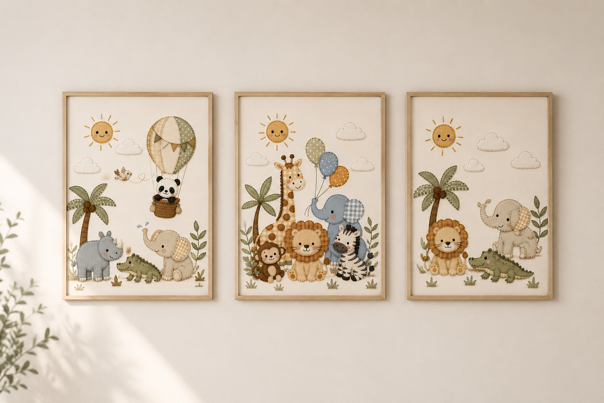 Set of 3 Jungle Nursery Prints