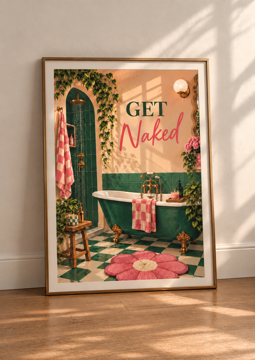 Get Naked bathroom print
